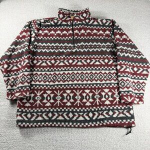 Vintage American Eagle Aztec 1/4 Zip Fleece Sweater Pockets Men’s Size XL
